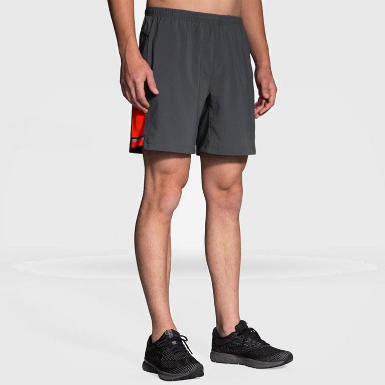 Brooks Sherpa 7 2-In-1 NZ - Men's Running Shorts - Grey (32697-ATEX)